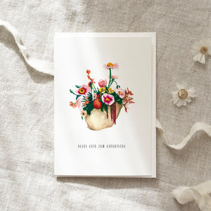 Greeting Card Flower Basket