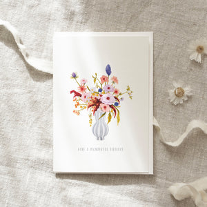Grußkarte · Flowers | Wonderful Birthday