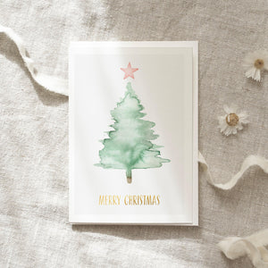 Grußkarte · Pink Star (Goldfoil)