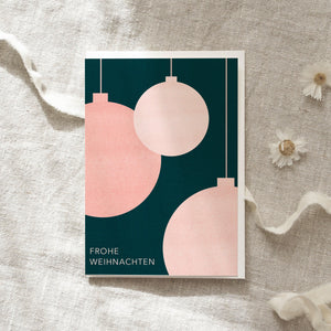 Greeting Card · Christmas Baubles · Pink