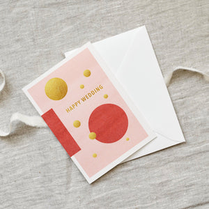 Grußkarte · Happy Wedding (Goldfoil)