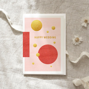 Grußkarte · Happy Wedding (Goldfoil)