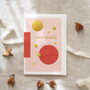 Grußkarte · Happy Wedding (Goldfoil)