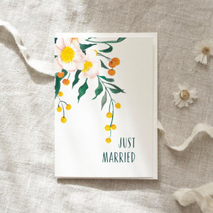 Grußkarte · Just married | Flowers