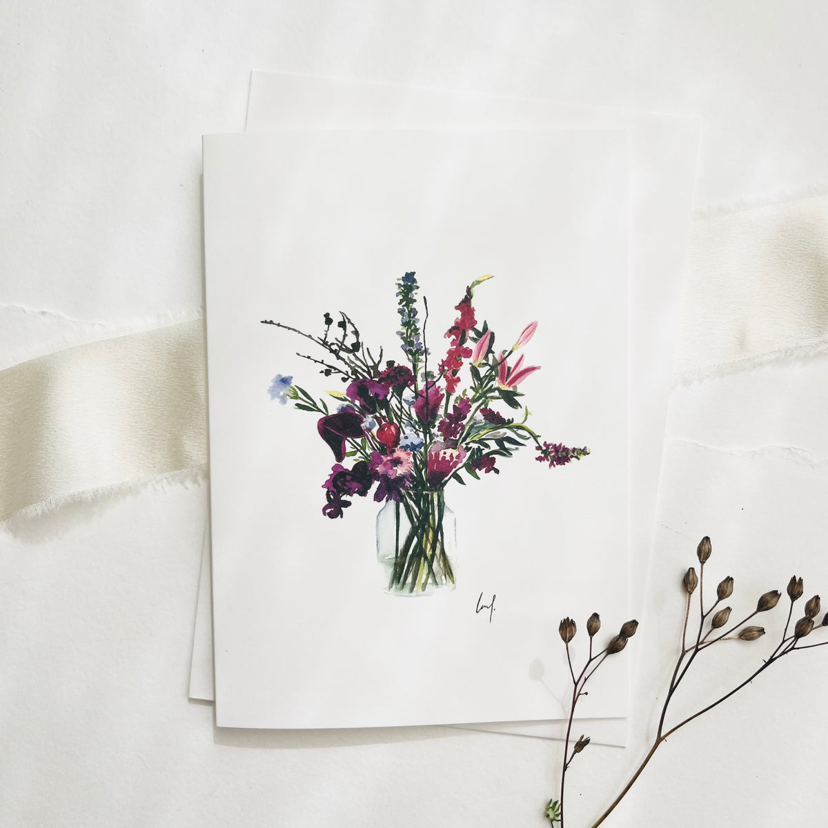 Greeting Card Violet Flowers