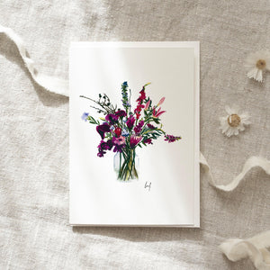 Greeting Card Violet Flowers