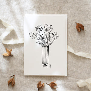 Greeting Card Flower Vase