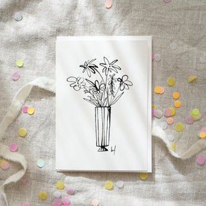 Greeting Card Flower Vase