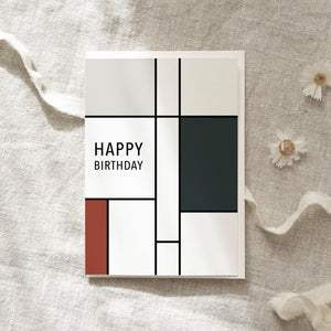 Greeting Card Happy Birthday (Grey Square)