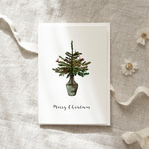 Greeting Card Christmas tree in a vase