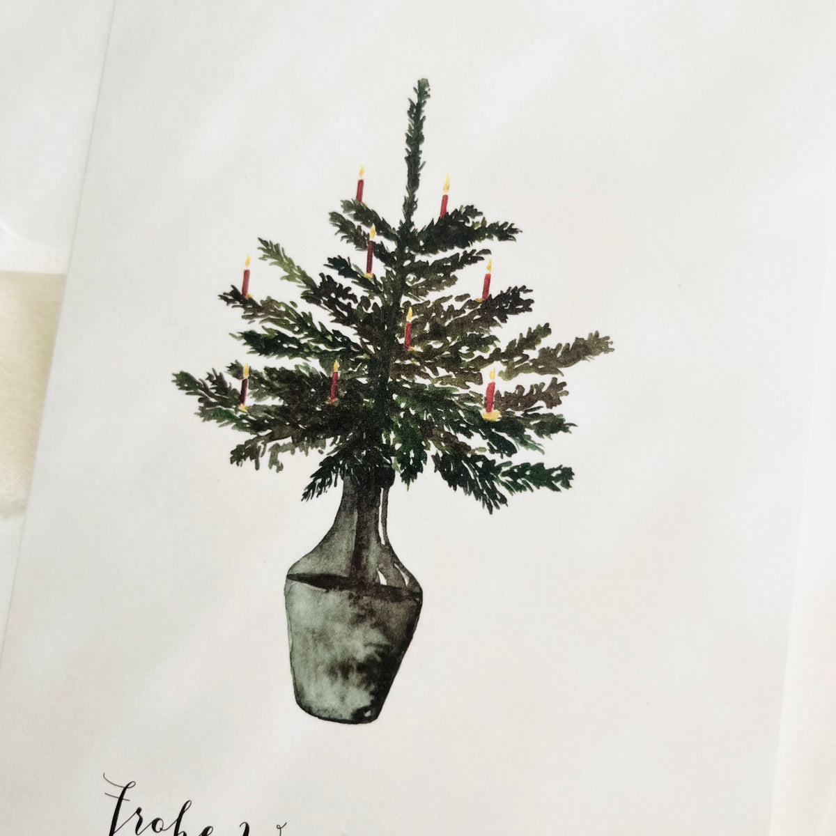 Greeting card · Christmas tree in vase
