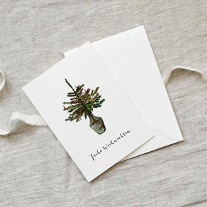 Greeting card · Christmas tree in vase