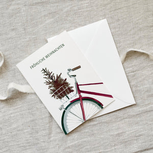 Greeting Card Christmas Bike