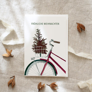 Greeting Card Christmas Bike