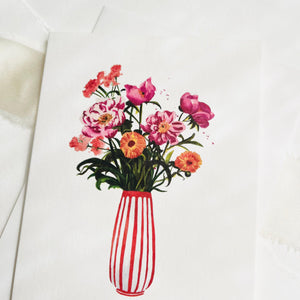 Greeting Card Happy Birthday Pink Peonies