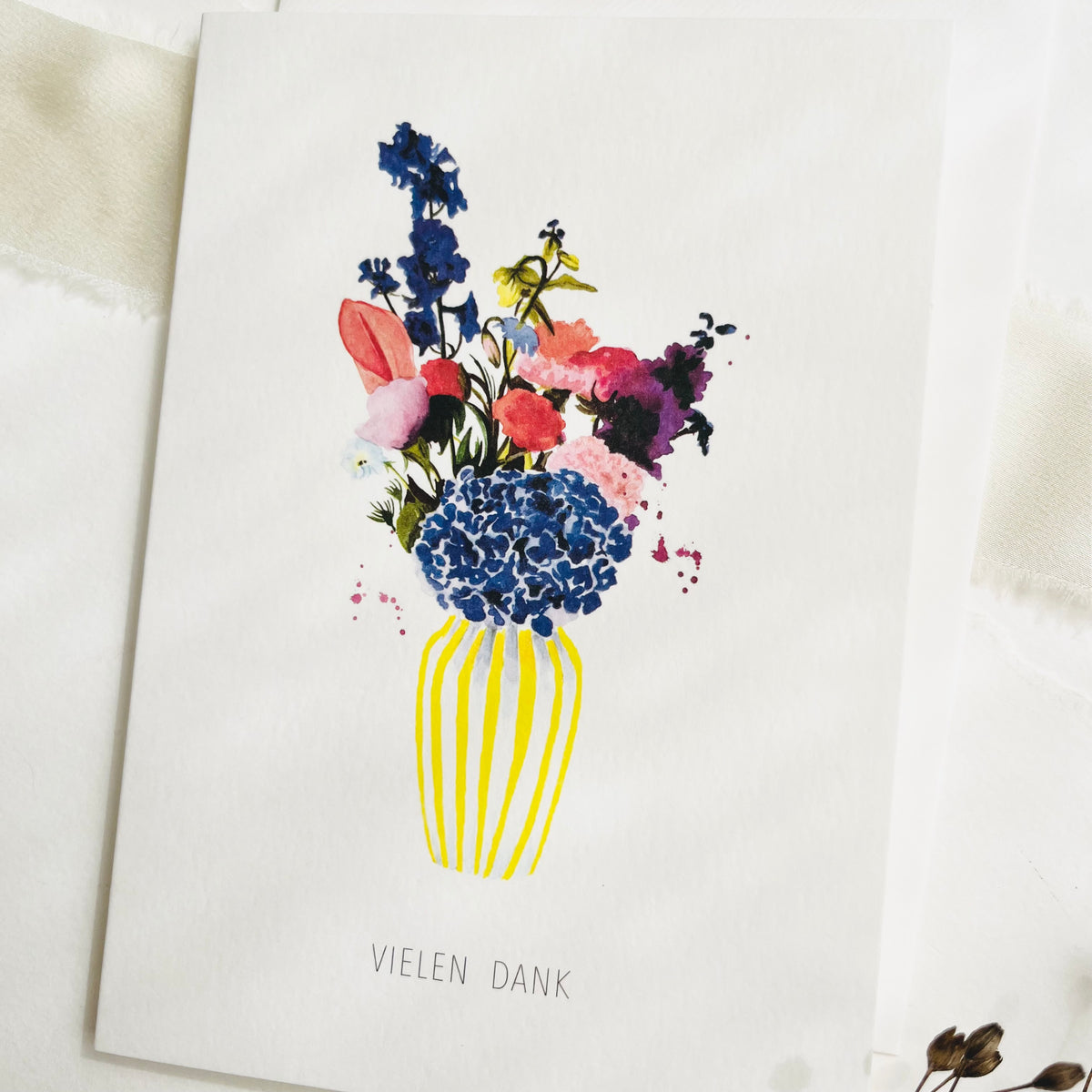 Greeting Card · Thank You | Yellow vase