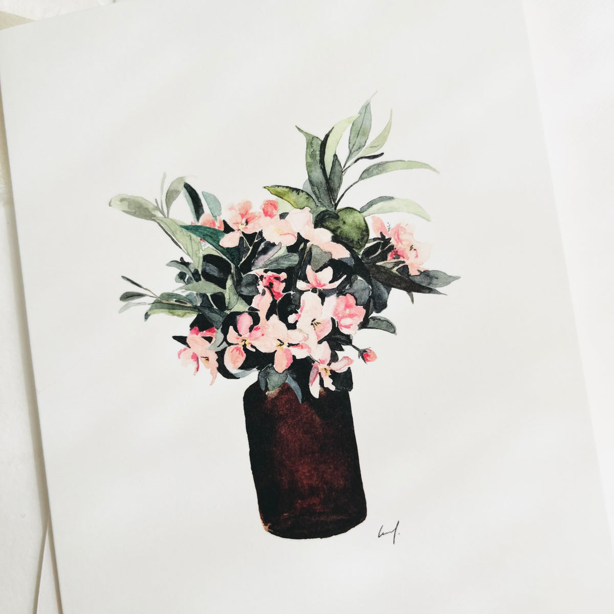 Greeting Card Hydrangea Vase