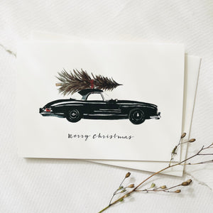Grußkarte · Christmas Car | Black