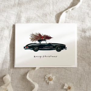 Grußkarte · Christmas Car | Black
