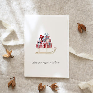 Grußkarte · Christmas Sledge