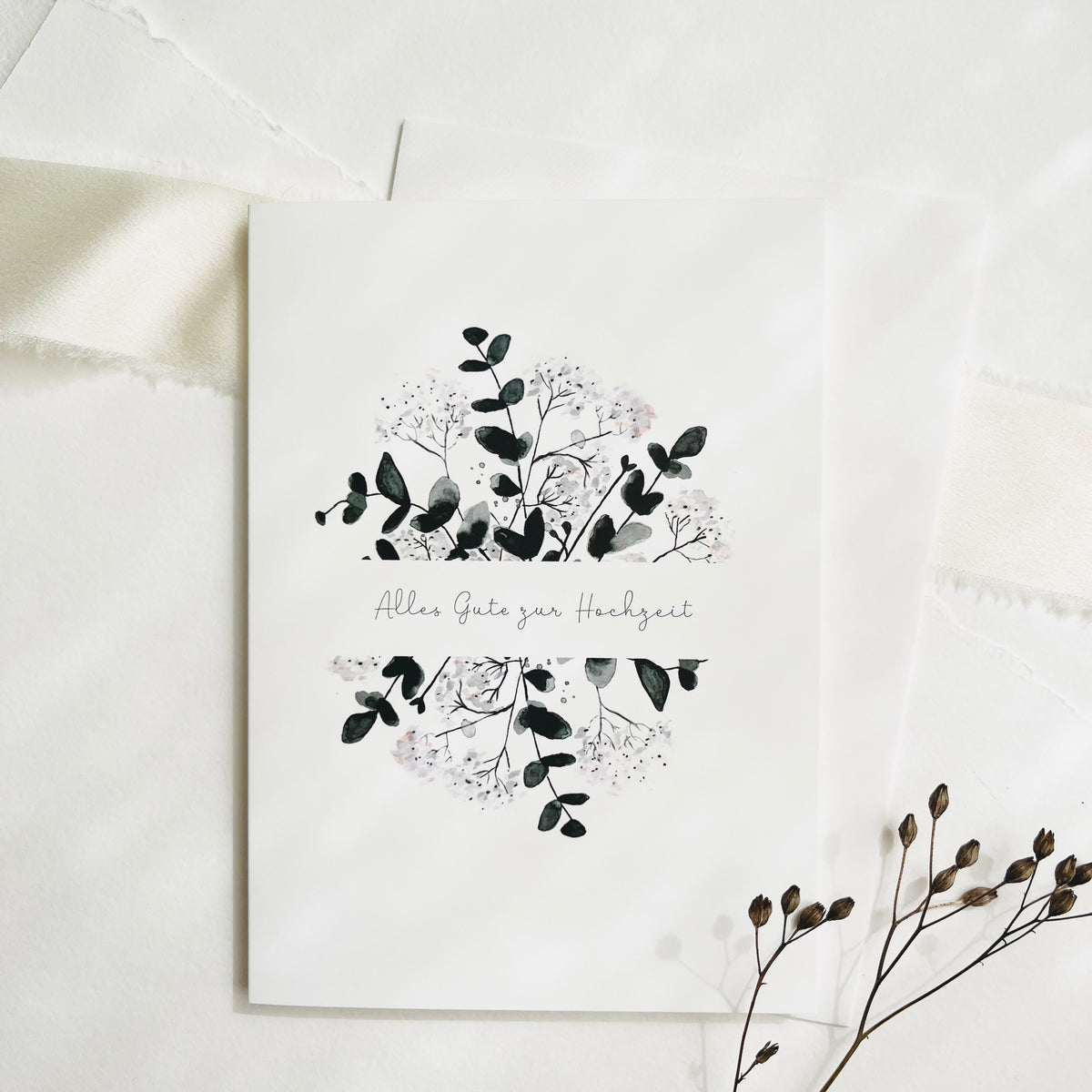 Grußkarte · Hochzeitsgrüße · Eucalyptus