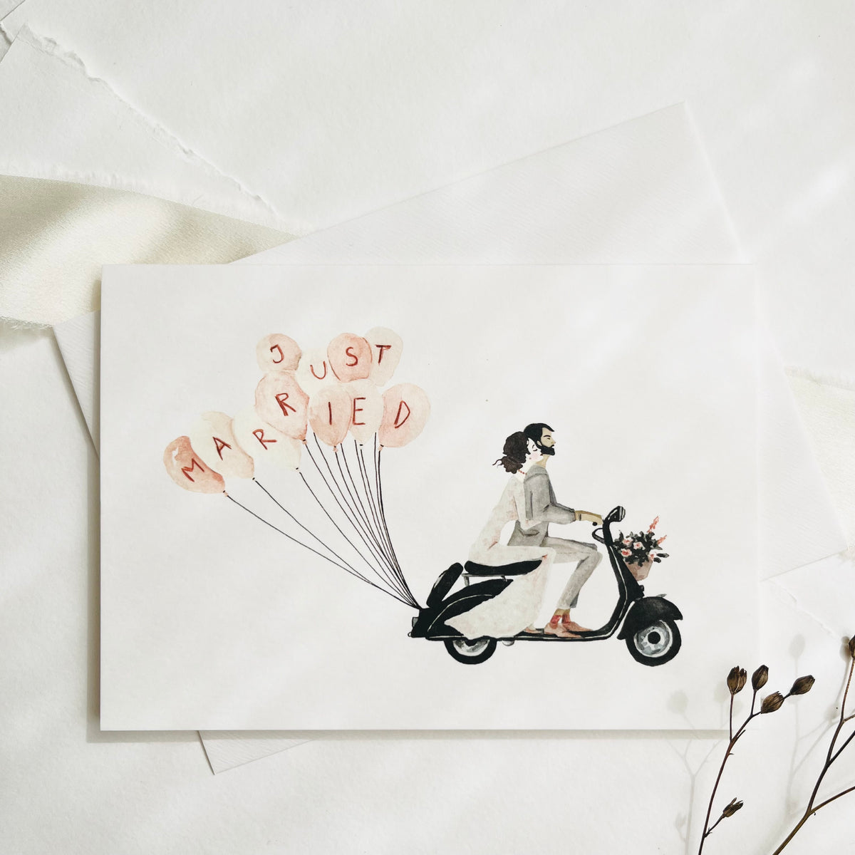 Greeting Card Bridal Scooter