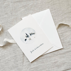 Grußkarte · Schneekugel