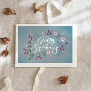 Greeting card · Happy Birthday | Blue Blossoms