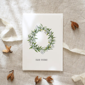 Greeting card · Christmas wreath