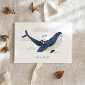 Greeting card · Whale | Best wishes for the christening