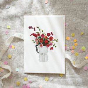 Greeting card · Red Espresso bouquet