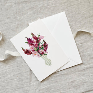 Grußkarte · Pink flower bouquet