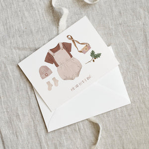 Greeting card · Baby dress | brown