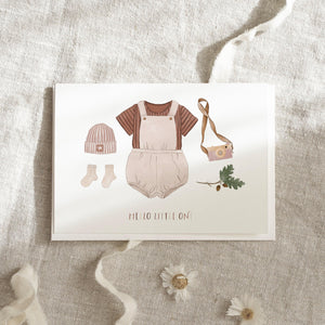 Greeting card · Baby dress | brown