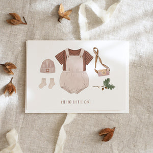 Greeting card · Baby dress | brown