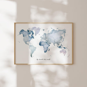Kunstdruck - Weltkarte | Go travel the world