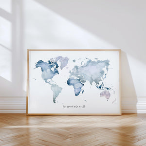 Kunstdruck - Weltkarte | Go travel the world
