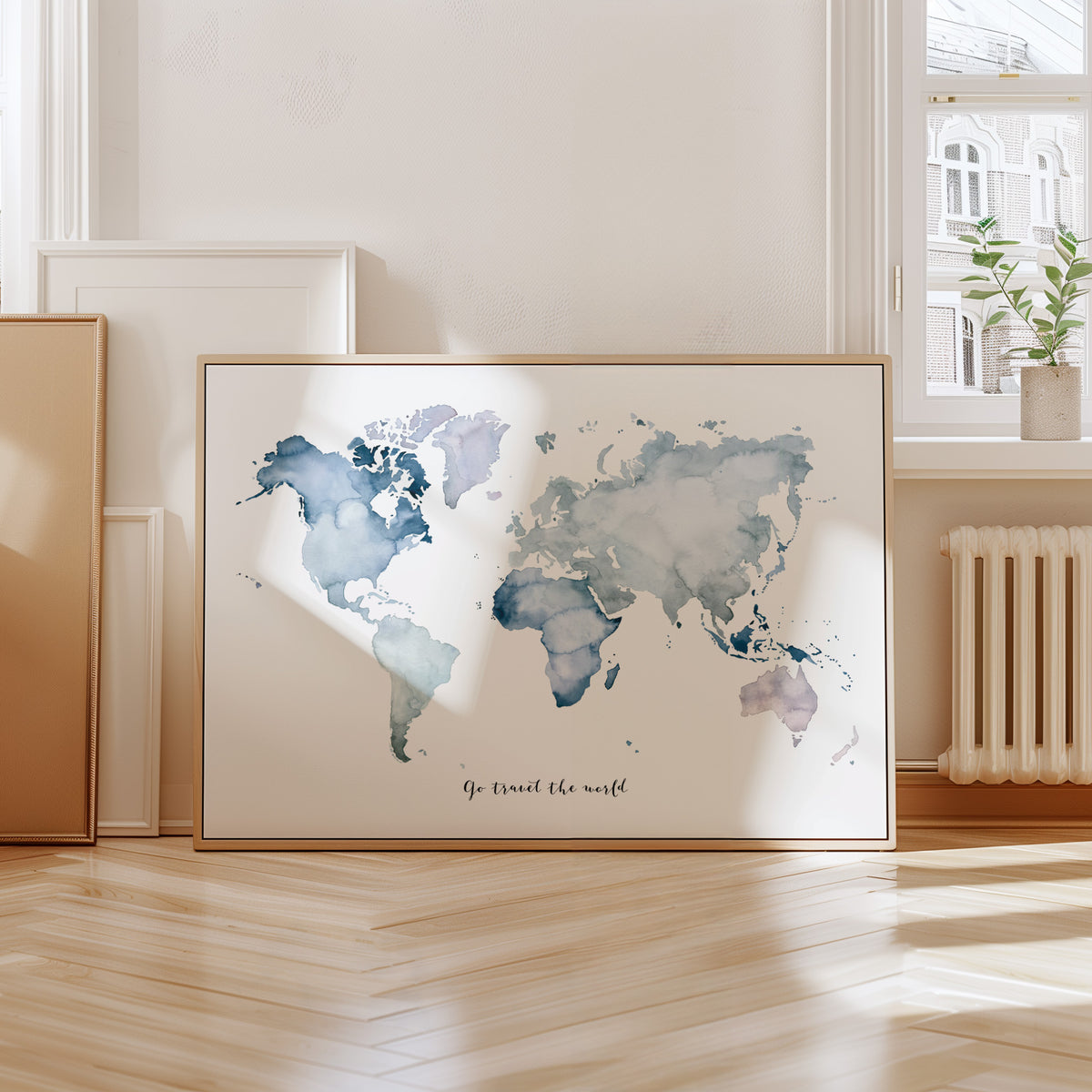 Kunstdruck - Weltkarte | Go travel the world