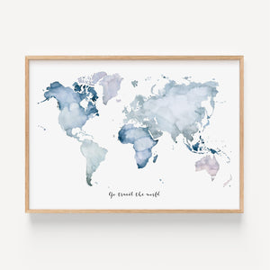 Kunstdruck - Weltkarte | Go travel the world