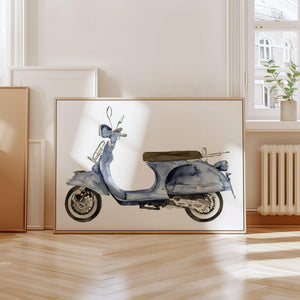 Kunstdruck - Blue Scooter