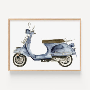 Kunstdruck - Blue Scooter