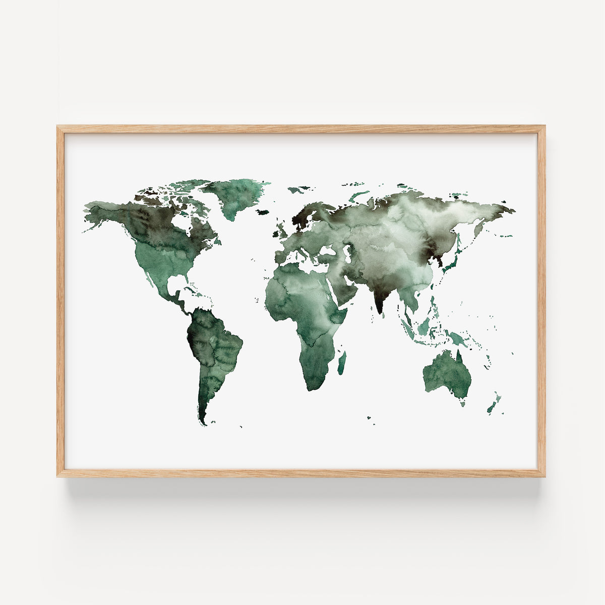 Kunstdruck - Weltkarte | World map Green