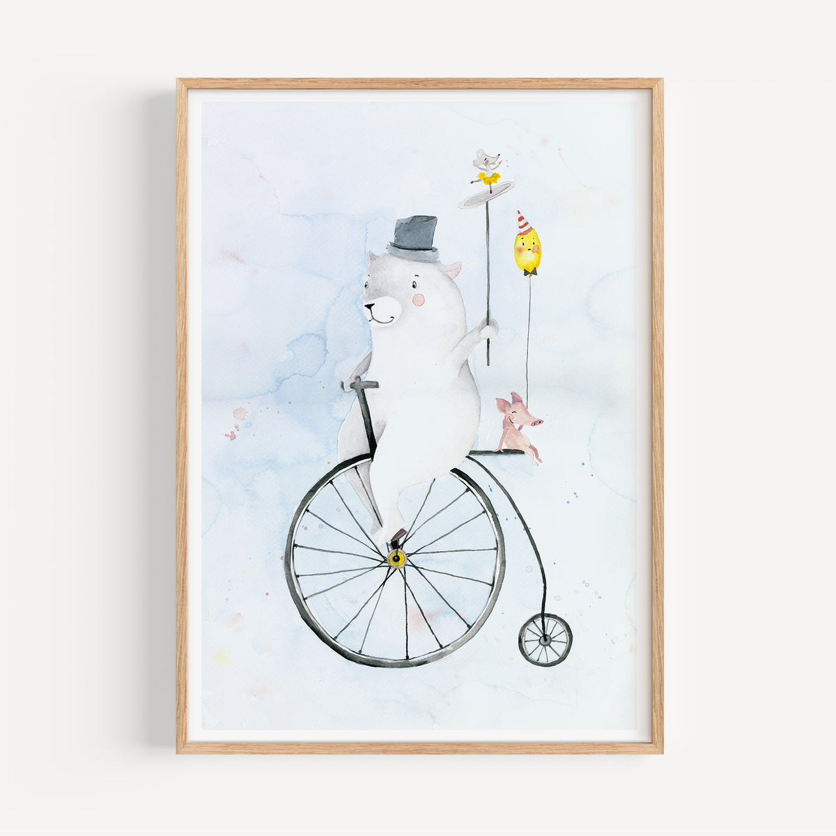 Kunstdruck - Cycling Bear