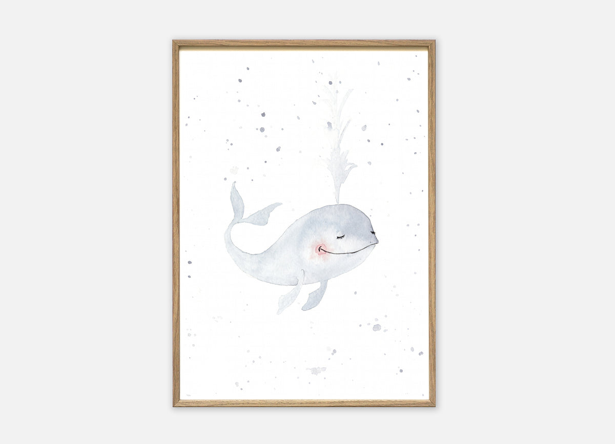 Kunstdruck - Happy Whale