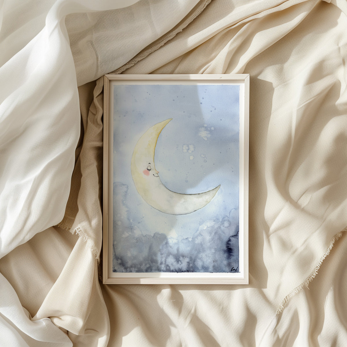 Art Print - Sleepy moon