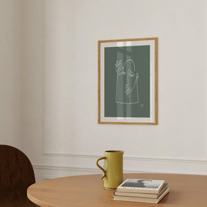 Art Print - Art Line | Hello (Dark Green)