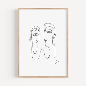 Kunstdruck - Art Line | Couple