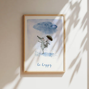 Art print - Be happy crocodile