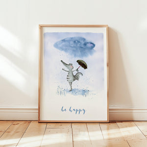 Art print - Be happy crocodile