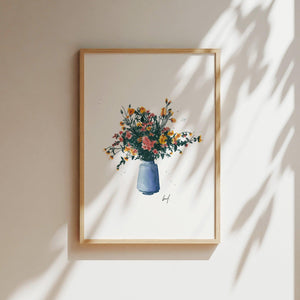 Art Print - Blue Flower Vase